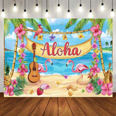 Aperturee - Aperturee Summer Hawaiian Flamingo Beach Birthday Backdrop